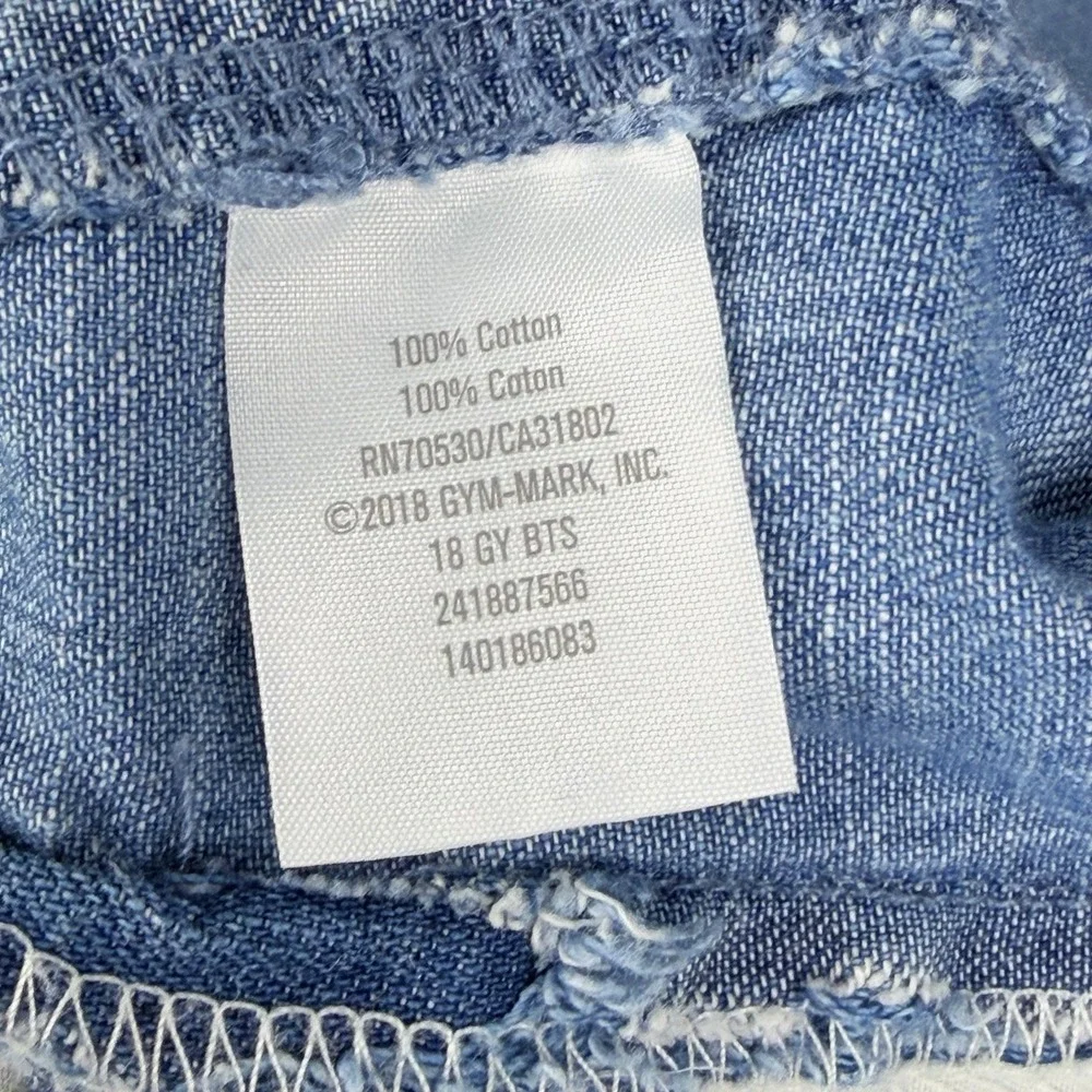 Gymboree Boys Bomber‎ Jacket Full Zip Denim Washed Jeans Blue Size-M 7-8) VTG